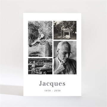 Faire-part décès memento plié