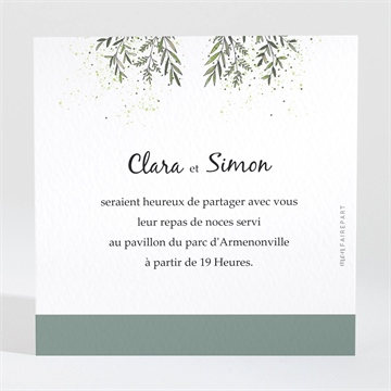 Carton d'invitation mariage champêtre virevoltant