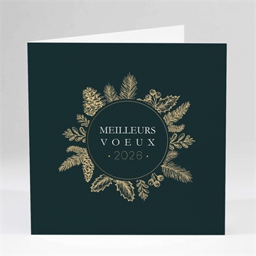 Carte de voeux couronne de pins