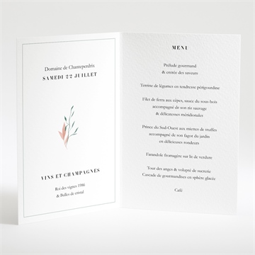 Menu mariage on sème - Intérieur du menu