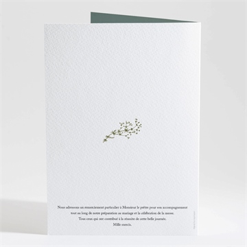 Livret de messe mariage gravure champêtre - Dos du livret