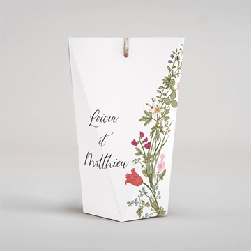 Boîte surprise mariage gravure champêtre - Dos de la boîte