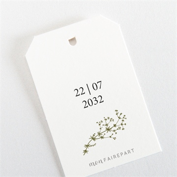 Etiquette mariage gravure champêtre - Dos de l'étiquette