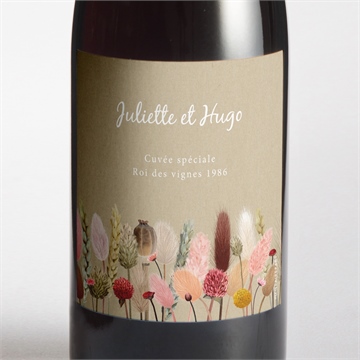 Etiquette de bouteille mariage notre bouquet champêtre