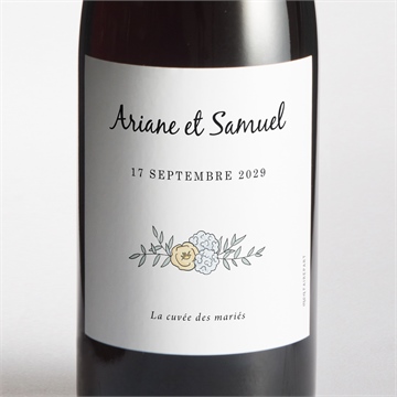 Etiquette de bouteille mariage guinguette