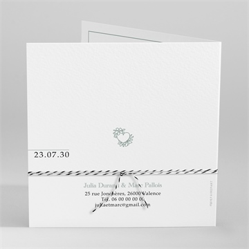 Faire-part mariage let love grow - Dos du faire-part