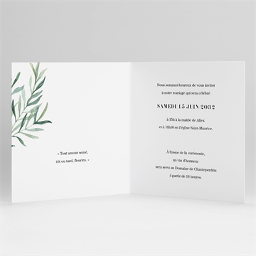 Faire-part mariage a la folie ! - Intérieur du faire-part