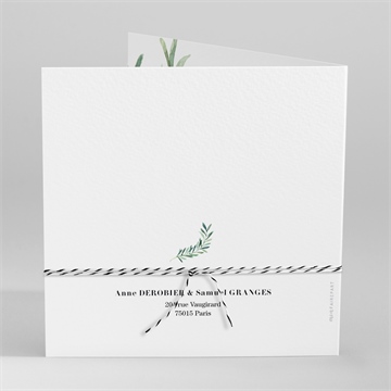 Faire-part mariage a la folie ! - Dos du faire-part