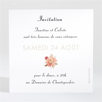 Carton d'invitation mariage en délicatesse