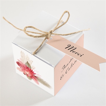 Boîte de dragées mariage en délicatesse - Dessus de la boîte