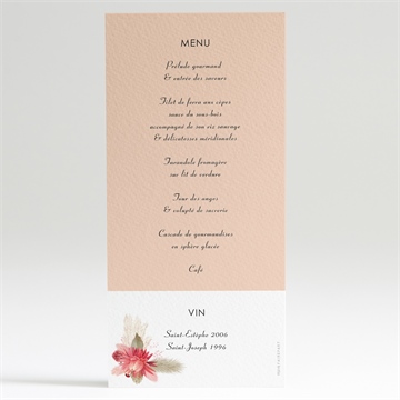 Menu mariage en délicatesse - Dos du menu