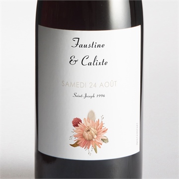 Etiquette de bouteille mariage en délicatesse