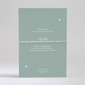 Faire-part naissance follement bohème - Dos du faire-part