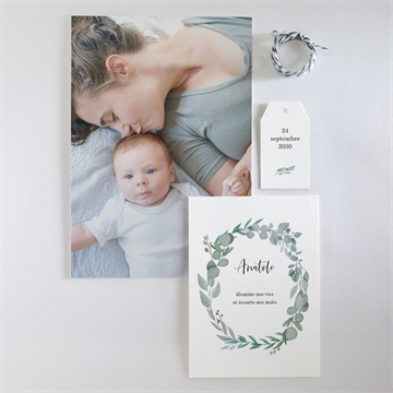 Faire-part naissance follement bohème - Vue d'ensemble recto