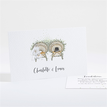 Carton d'invitation mariage fusion champêtre