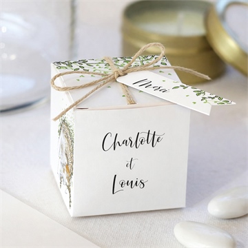 Boîte de dragées mariage fusion champêtre