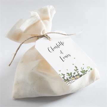 Etiquette mariage fusion champêtre - Mise en situation