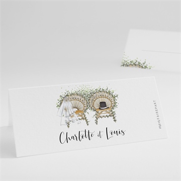 Marque-place mariage fusion champêtre