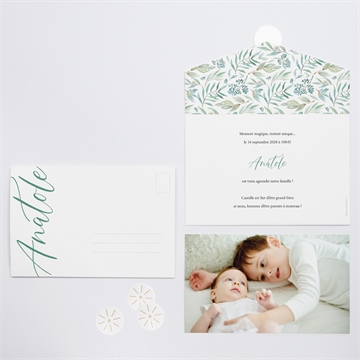 Faire-part naissance tendresse végétale - Vue d'ensemble