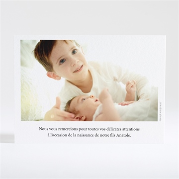 Remerciement naissance tendresse végétale - Dos de la carte