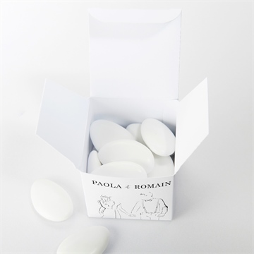 Boîte de dragées mariage complicité - Intérieur de la boîte