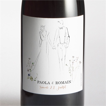 Etiquette de bouteille mariage complicité étiquette