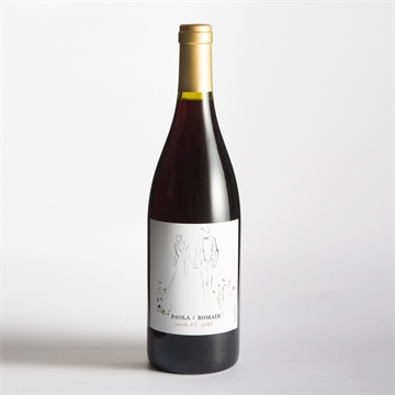 Etiquette de bouteille mariage complicité - Mise en situation