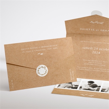 Faire-part mariage bohème écolo