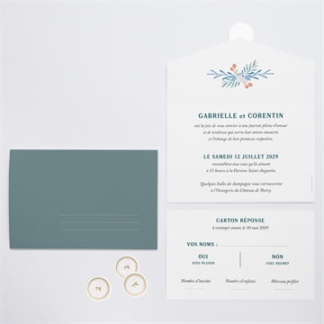 Faire-part mariage notre originalité - Intérieur et dos du faire-part