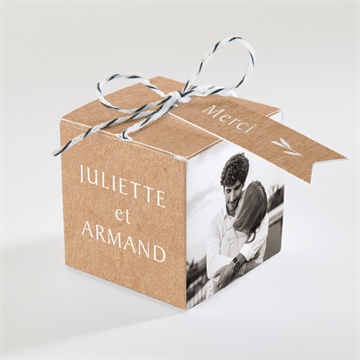 Boîte de dragées mariage bohème écolo