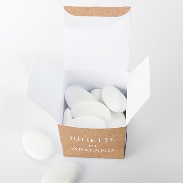 Boîte de dragées mariage bohème écolo - Intérieur de la boîte