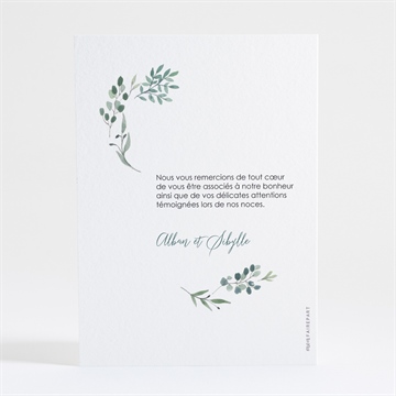 Remerciement mariage bouquet provençal - Dos de la carte