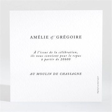 Carton d'invitation mariage jolie esquisse - Dos du carton