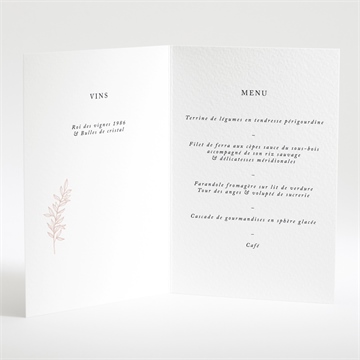 Menu mariage jolie esquisse - Intérieur du menu