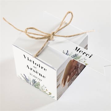 Boîte de dragées mariage délicatesse d’aquarelle - Dessus de la boîte