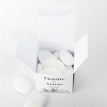 Boîte de dragées mariage délicatesse d’aquarelle - Intérieur de la boîte