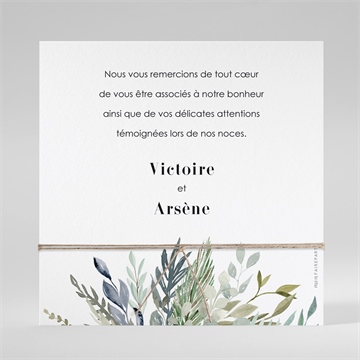 Remerciement mariage délicatesse d’aquarelle - Dos du remerciement