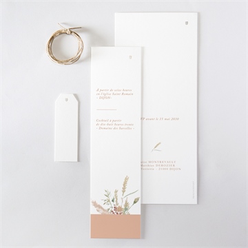 Faire-part mariage douceur estivale - Dos du faire-part