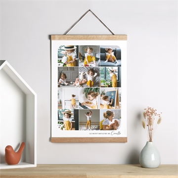 Affiche naissance jolie mosaïque - Mise en situation