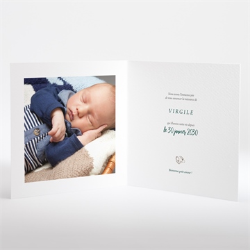 Faire-part naissance bel endormi - Intérieur du faire-part