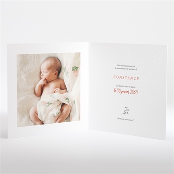 Faire-part naissance tendre aquarelle - Intérieur du faire-part