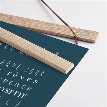 Affiche naissance pêle mêle - Détail des supports en bois