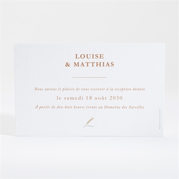 Carton d'invitation mariage douceur estivale - Dos du carton