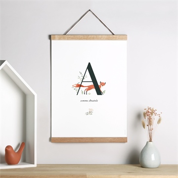 Affiche naissance première initiale - Mise en situation