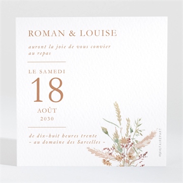 Carton d'invitation mariage beauté délicate - Dos du carton