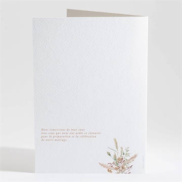 Livret de messe mariage beauté délicate - Dos du livret