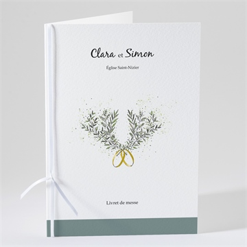 Livret de messe mariage champêtre virevoltant