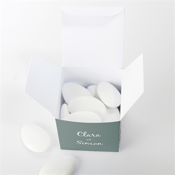 Boîte de dragées mariage champêtre virevoltant - Intérieur de la boîte