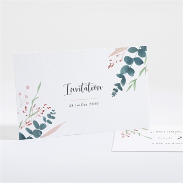 Carton d'invitation mariage bouquet ardent
