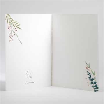 Livret de messe mariage bouquet ardent - Intérieur du livret